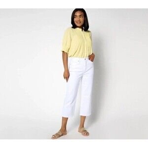 NYDJ High Rise Joni Relaxed Capri in Cool Embrace Optic White Petite 14 NWT’s